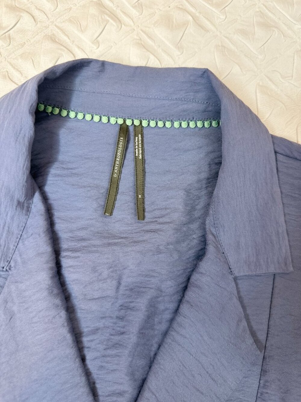 Anthropologie Dylon Wide-Placket Top, MEDIUM Lagenlook Boho Artsy Relaxed Boxy - Picture 4 of 5